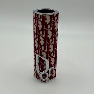 Dior Addict Lipstick Case Burgundy Oblique Monogram Refillable Limited Edition
